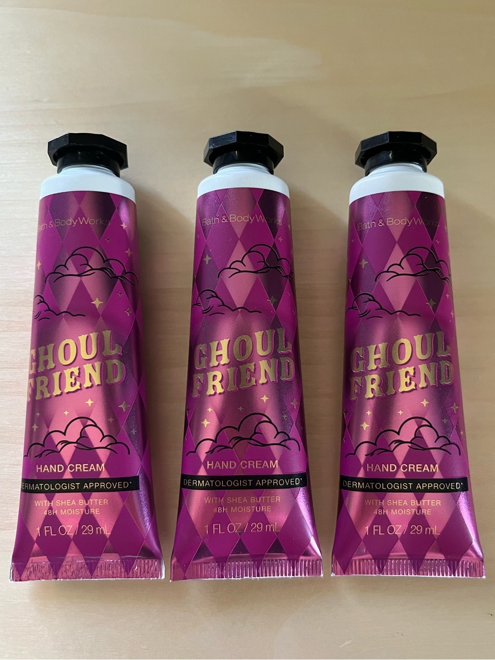 Three Bath & Body Works Ghoul Friend Hand Creams Travel Sizes